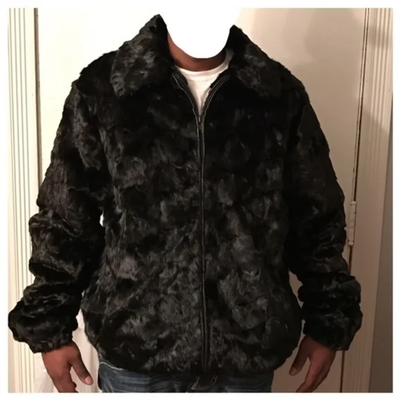 Men's Genuine Mink Bomber Coat Very High Quality Material And Craftsmanship - Picture 5 of 9